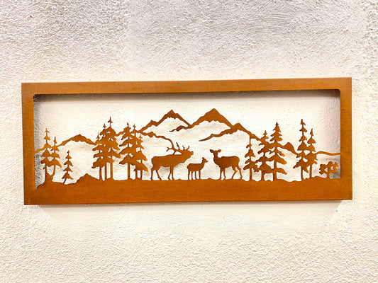 Deer family with 3D frame